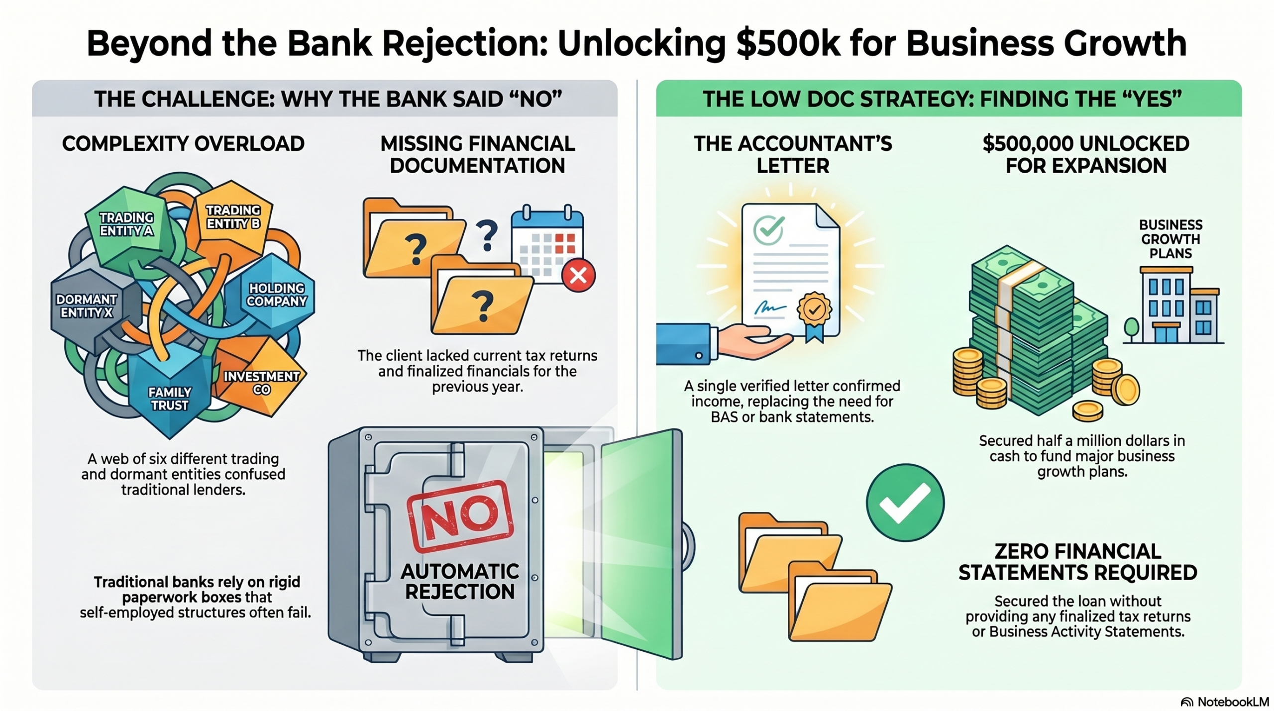 Success Story: $500k Low Doc Cash Out for a Self-Employed Borrower with a Complex Company Structure